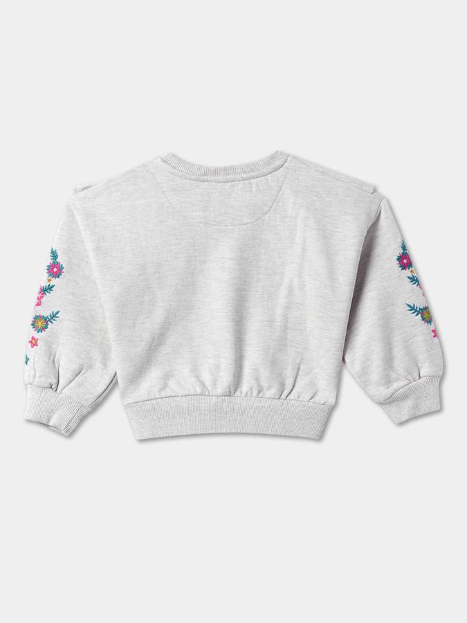 Girls Floral Regular Fit Full Sleeve Crew Neck SweaT-Shirt