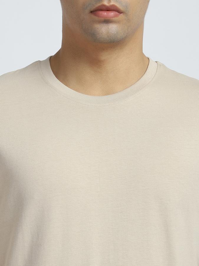 Men Cotton Regular Fit Crew Neck Solid T-shirt