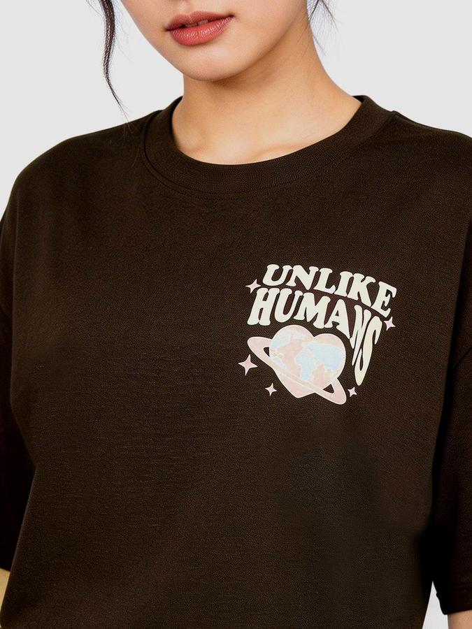 R&B Brown Solid Women Regular fit Top 