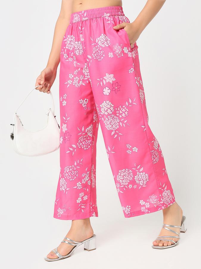 R&B Women's Pink Printed Trousers