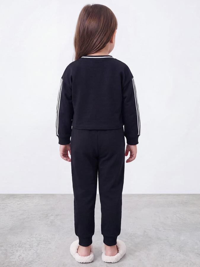 R&B Girls Blue Typography Long Sleeve Sweatshirt and Jogger Set