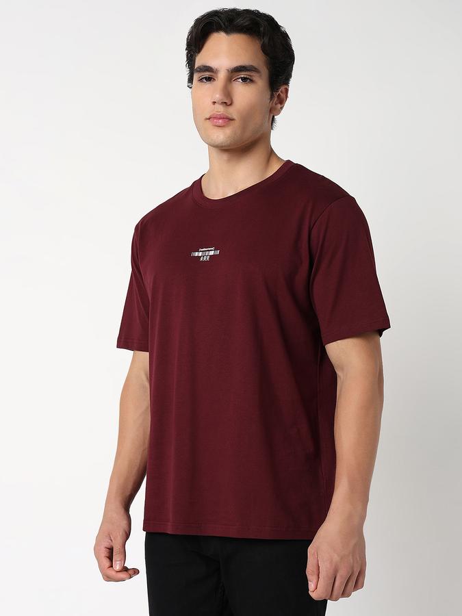 Men Cotton Relaxed Fit Crew Neck Solid T-shirt