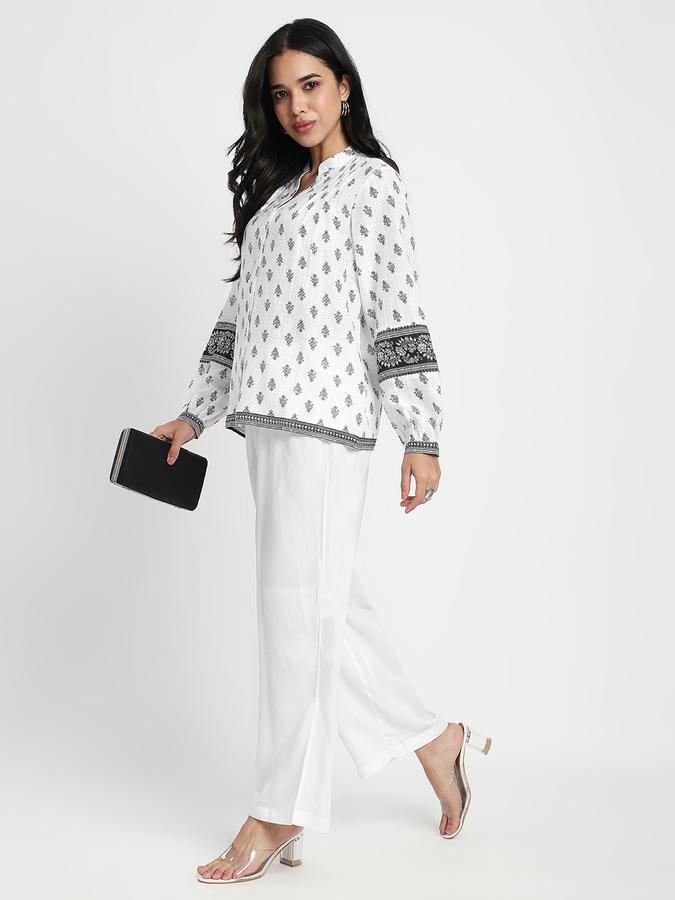 Women Viscose Wide Leg Mid Rise Solid Pants