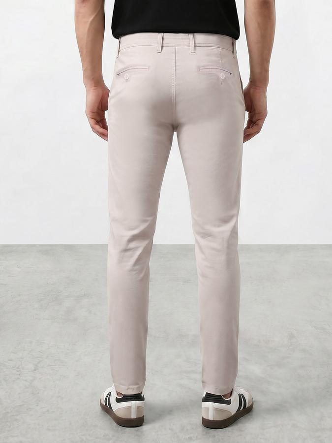 R&B Men's Ivory Slim Fit Trousers