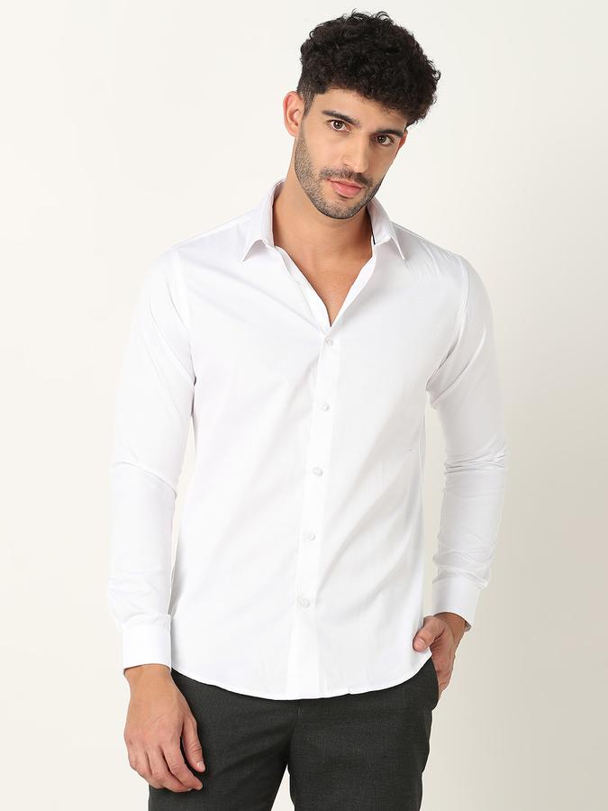 Men Slim Fit Shirt with Spread Collar image number 0
