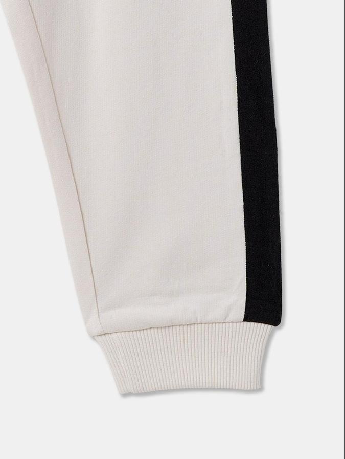 R&B Beige Graphic Relaxed Fit Boys Track Pant