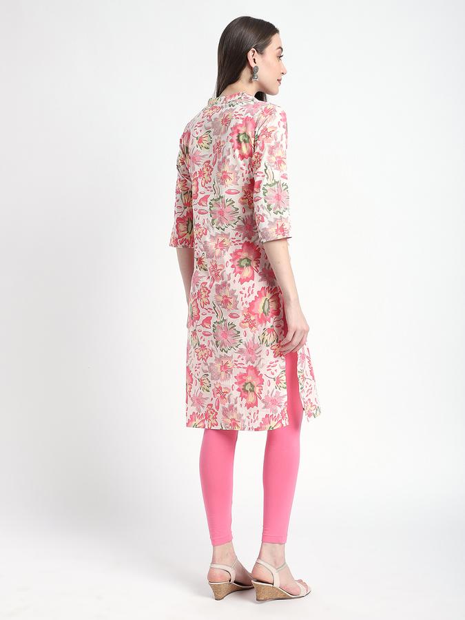 Women Viscose Regular Fit V Neck Printed Kurta