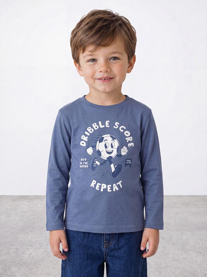 R&B Boys Blue Graphic Print Short Sleeves Tshirt