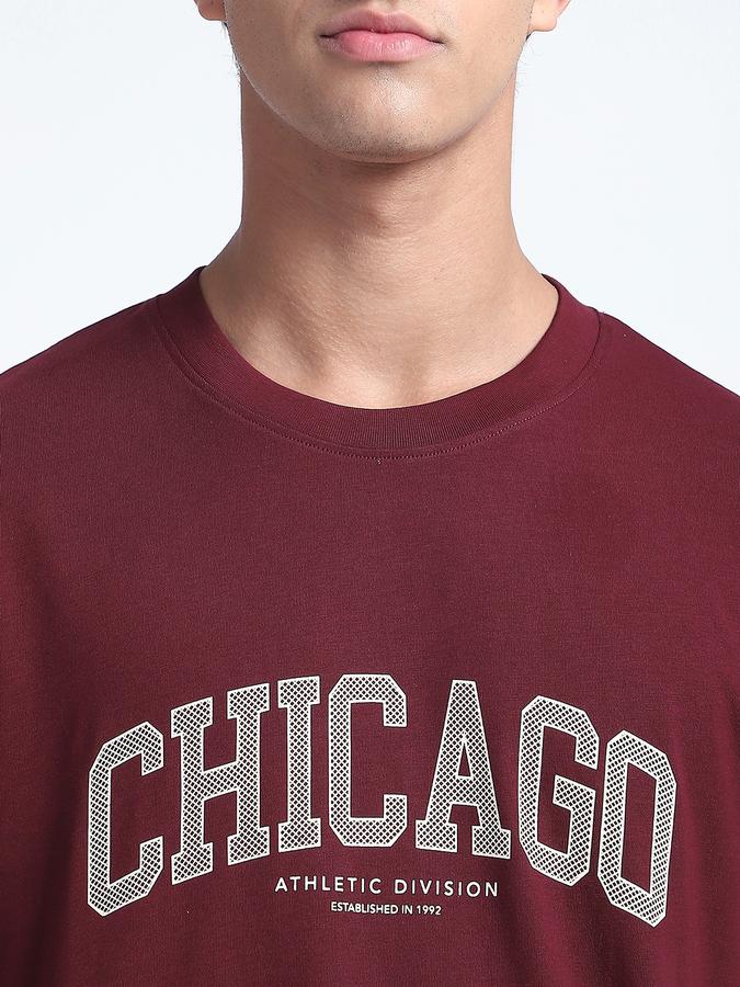 Men Cotton Relaxed Fit Crew Neck Typographic T-shirt