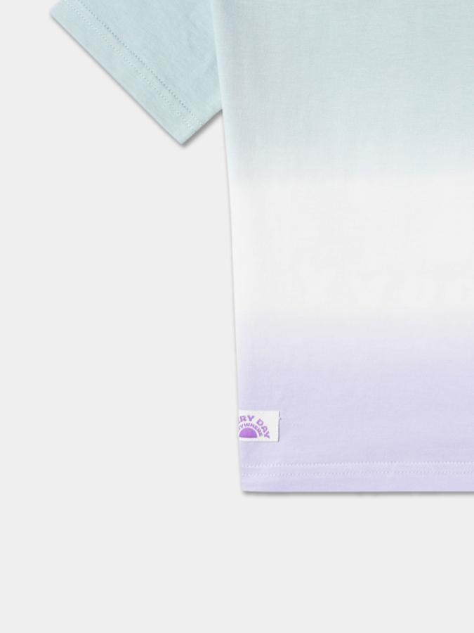 Boys Ombre-Dyed Round-Neck Relaxed Fit T-Shirt image number 3
