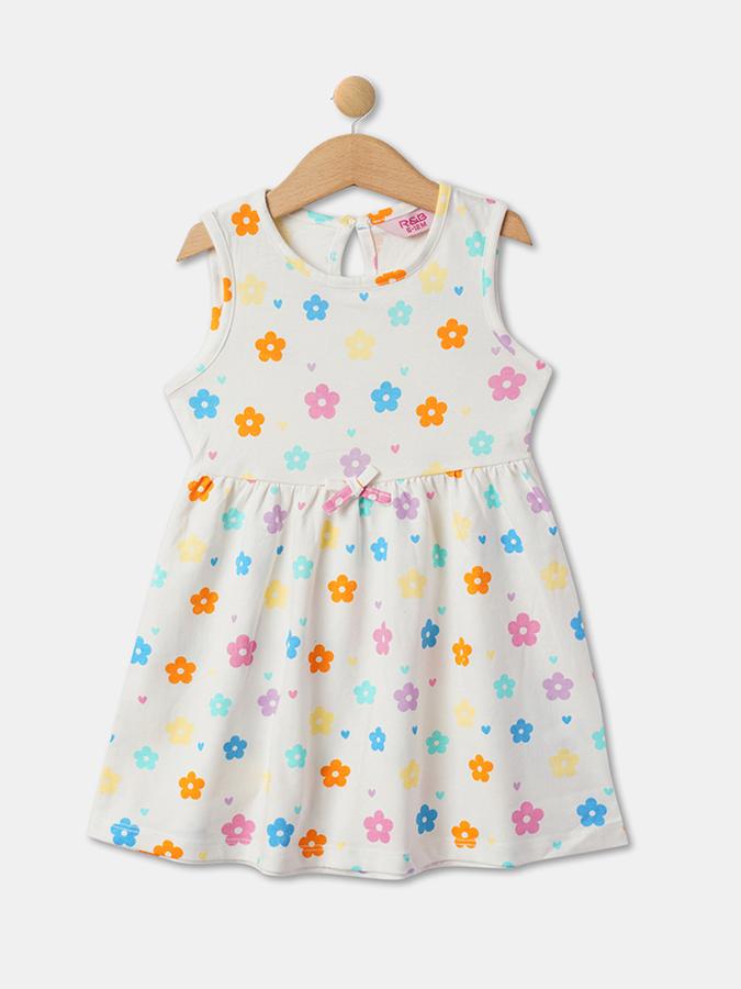 Girls Floral Print A-Line Dress image number 0