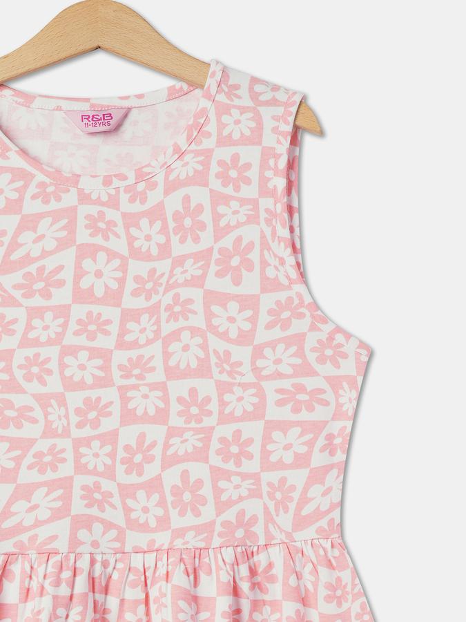 R&B Girl's All Over Printed Knit Dress image number 2