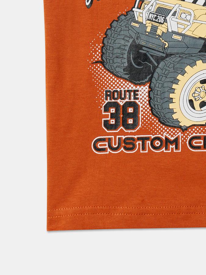 Boys Graphic Print Regular Fit Round-Neck T-Shirt image number 3