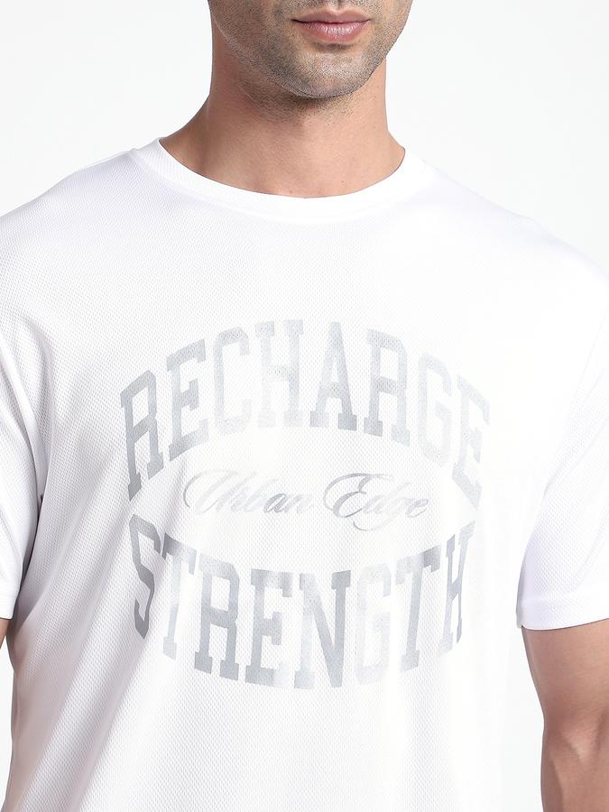 R&B Men's White Printed T-Shirt