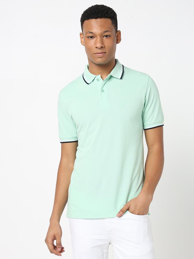Men T-Shirt with Polo Collar image number 1