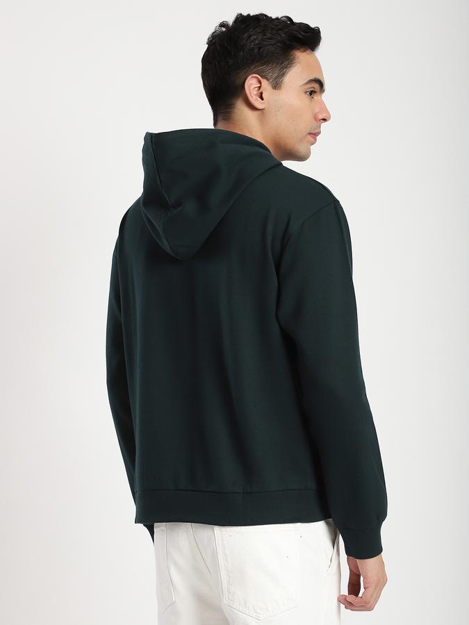 Men Fleece Regular Fit Hooded Graphic Sweatshirt