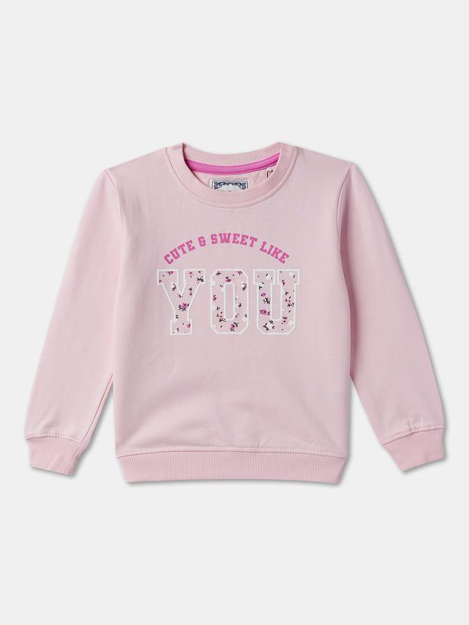Girls Graphic Regular Fit Full Sleeve Crew Neck SweaT-Shirt