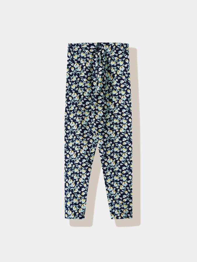 Girls Cotton Skinny Fit Elastic Waist Printed Leggings