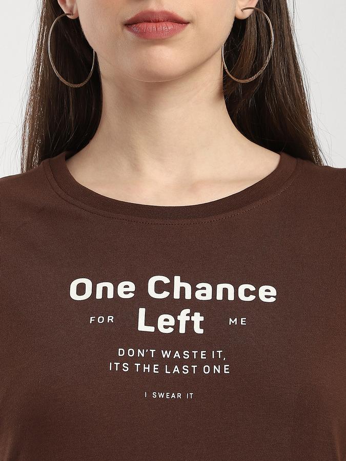 Women Cotton Regular Fit Round Neck Graphic T-shirt