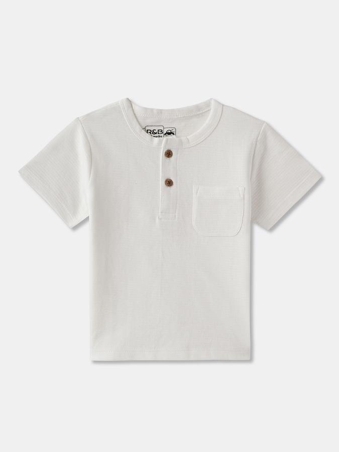 Baby Boys Solid Pure Cotton Oversized T Shirt 