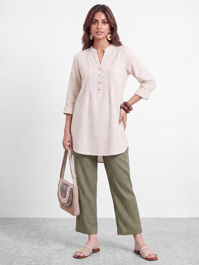 R&B Women Green Straight Fit Pure Cotton Palazoos