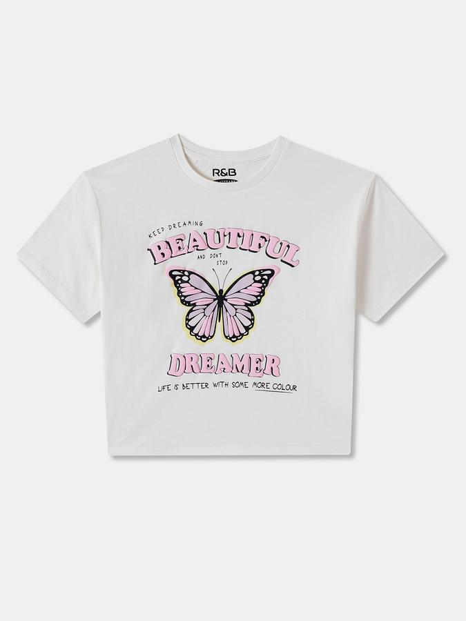 Girls Regular Fit Short Sleeve Crew Neck T-Shirt