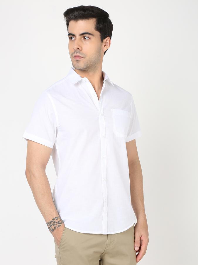 Men Regular Fit Pure Cotton Shirt with Cutaway Collar image number 2