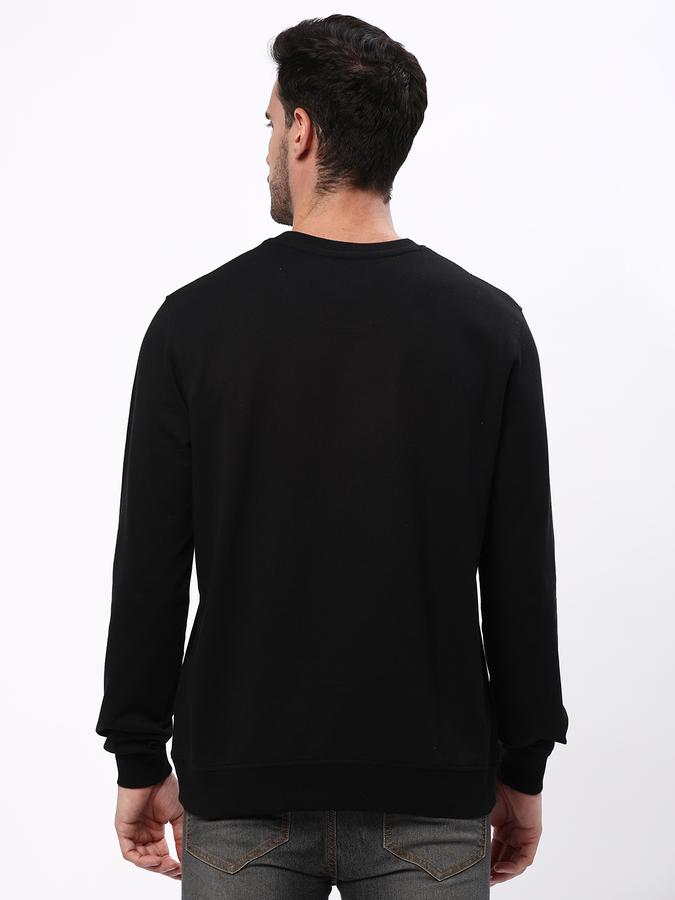 Men Cotton Regular Fit Crew Neck Graphic Sweatshirt
