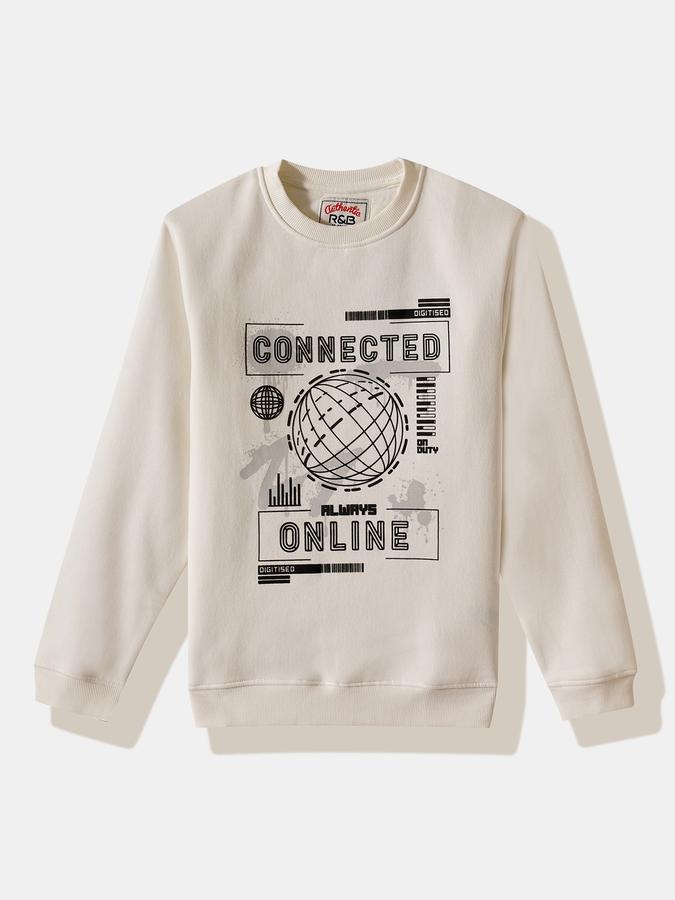 Boys Cotton Blend Relaxed Fit Crew Neck Graphic Sweatshirt