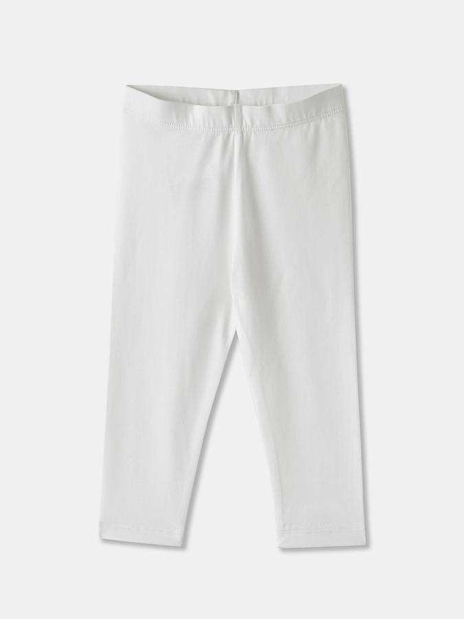 Girls Cotton Blend Fitted Elastic Waist Solid Leggings