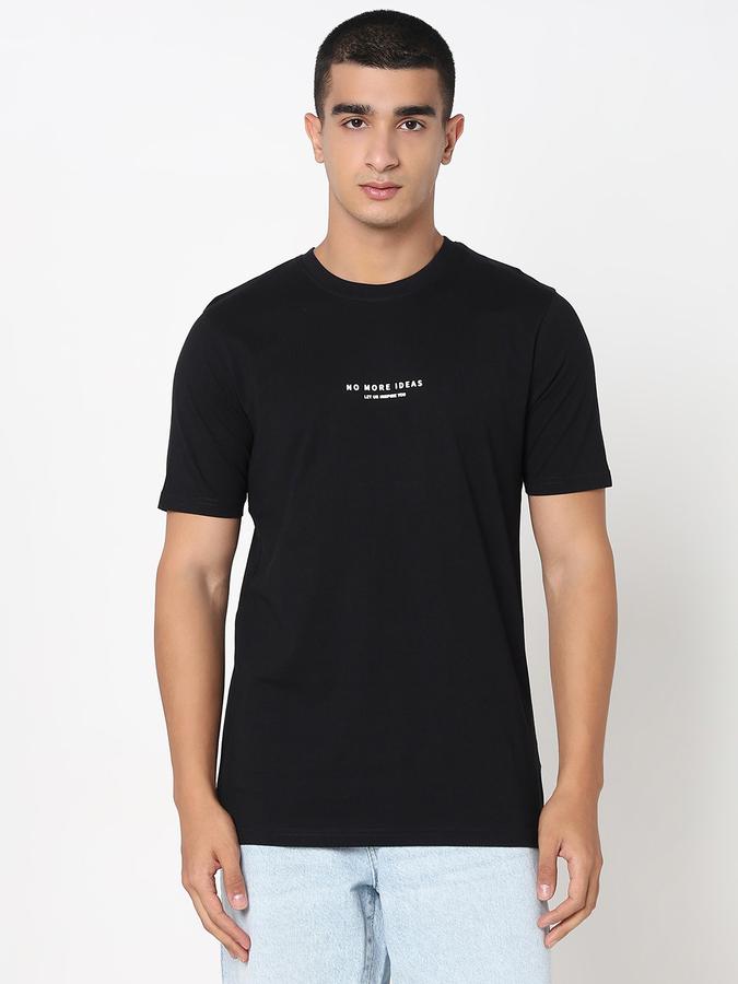 R&B Men's Black Printed T-Shirt