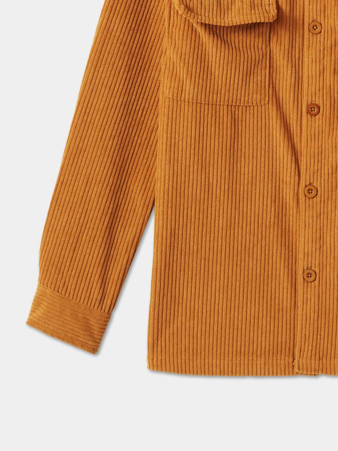 Boys Corduroy Regular Fit Full Sleeve Button-Down Collar Shirt