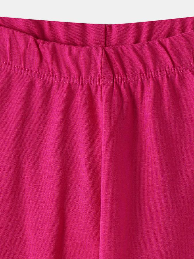 Girls Solid Full Length Mid Rise Legging