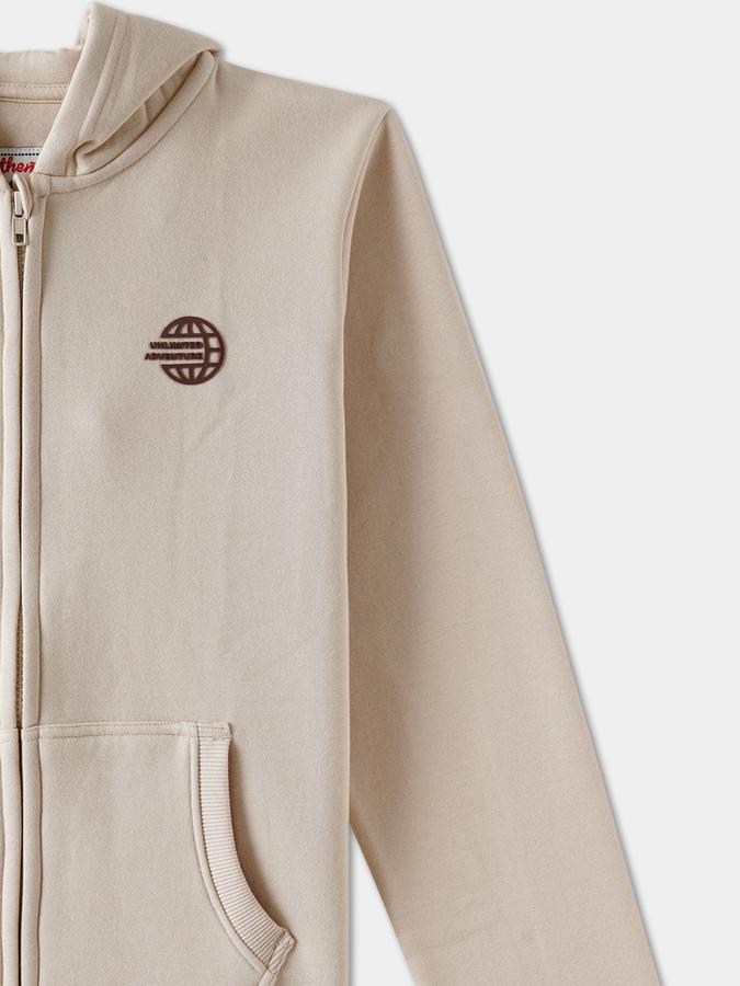 Boys Cotton Hooded Zip Up Solid Jacket