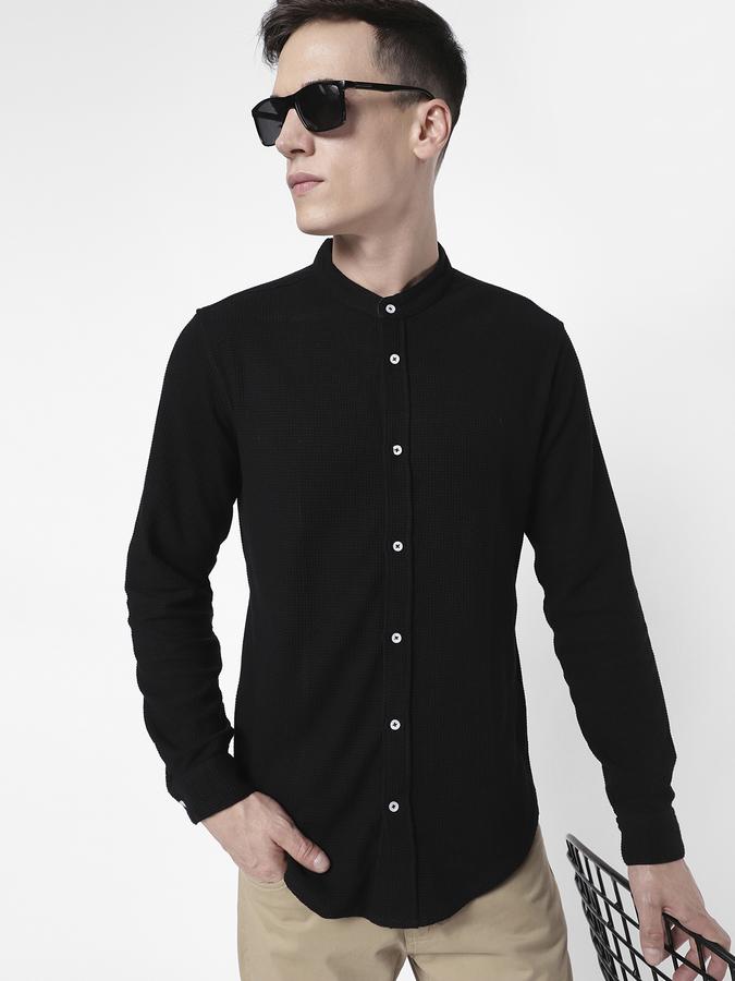 R&B Men Black Casual Shirts image number 0