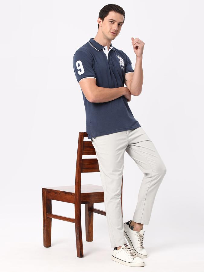 R&B Men Grey Casual Trousers image number 1