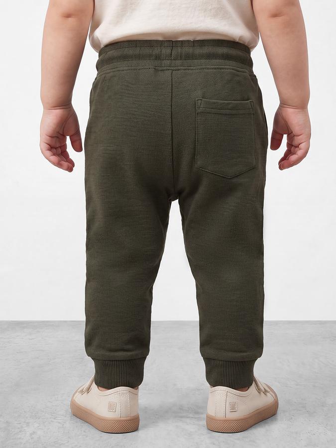 R&B Boy Olive Printed Regular Fit Jogger