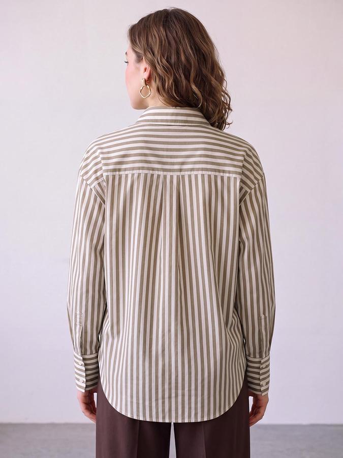 R&B Women Yellow Vertical Stripes Long Sleeves Regular Fit Shirt