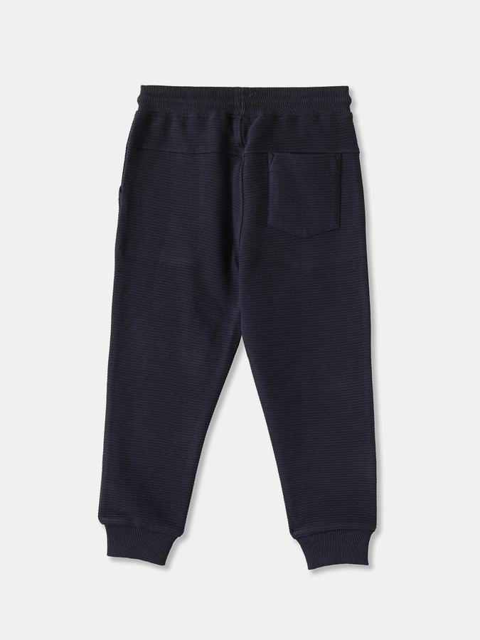 Boys Cotton Regular Fit Drawstring Waist Solid Joggers