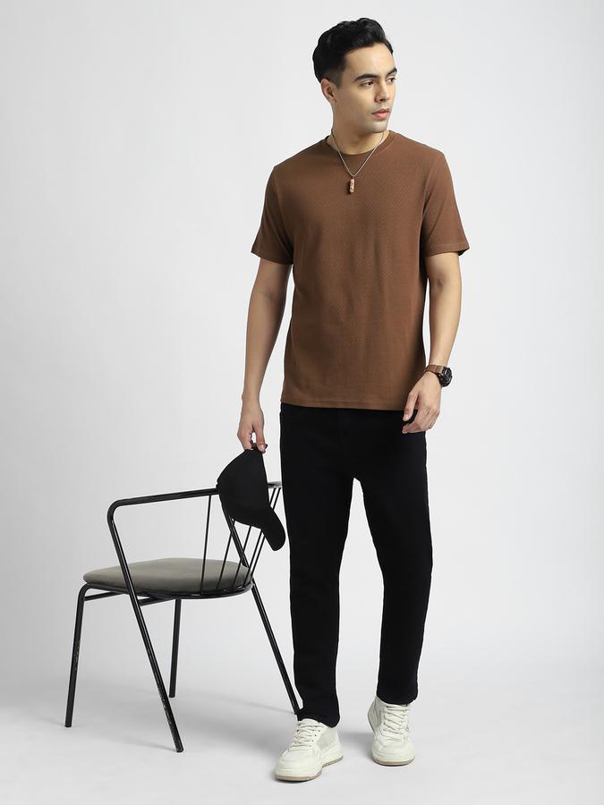 Men Cotton Regular Fit Crew Neck Solid T-shirt