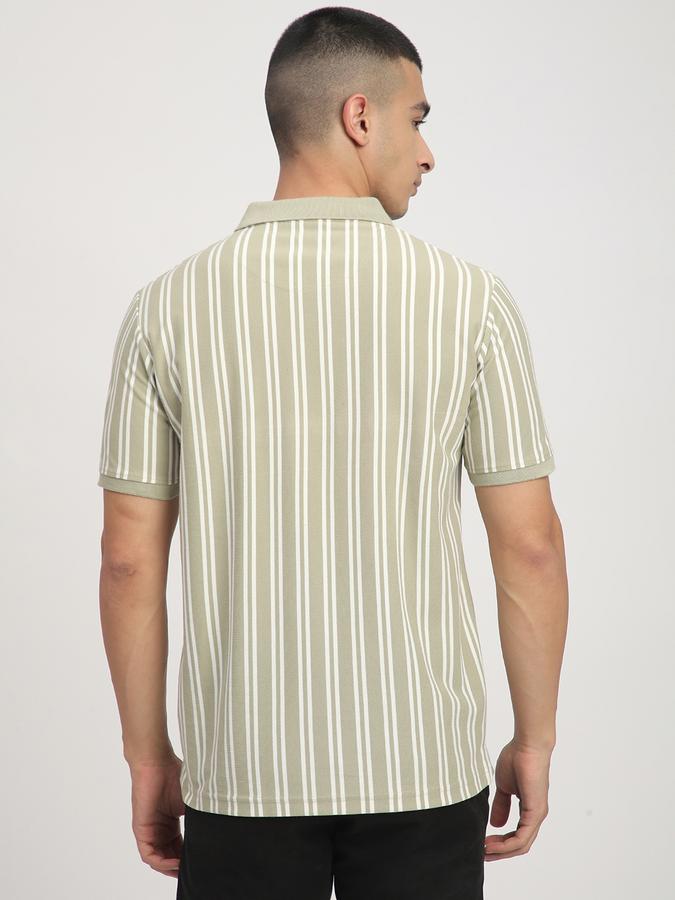 Striped Men Polo Neck T-Shirt image number 2