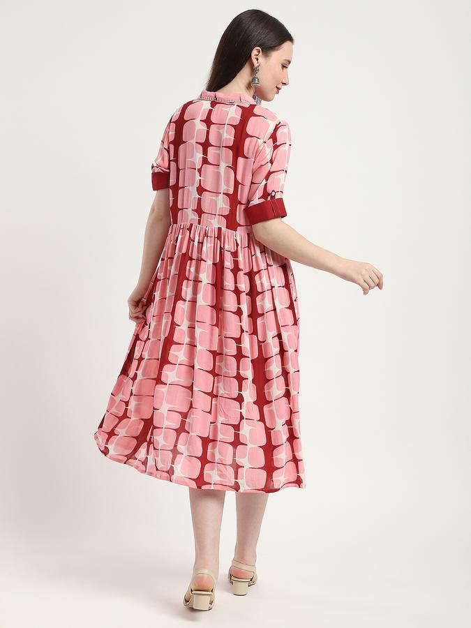 Women Viscose Printed Shirt Ethnic Dress