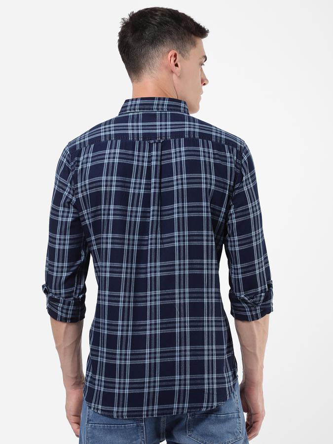 R&B Blue Men Casual Shirts image number 2