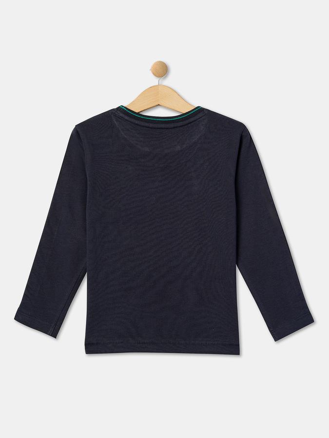 R&B Boys' Blue Printed T-Shirt
