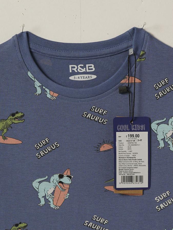 Boys Graphic Print Pure Cotton Regular T Shirt image number 2