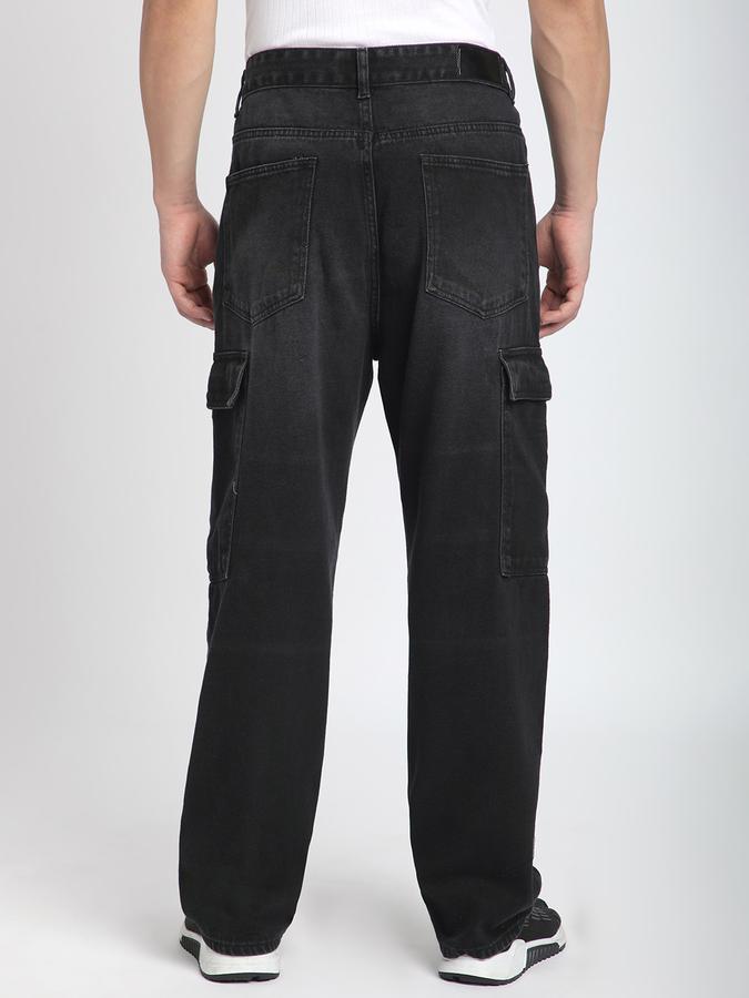 Men Cotton Baggy Fit Mid Rise Clean Look Jeans