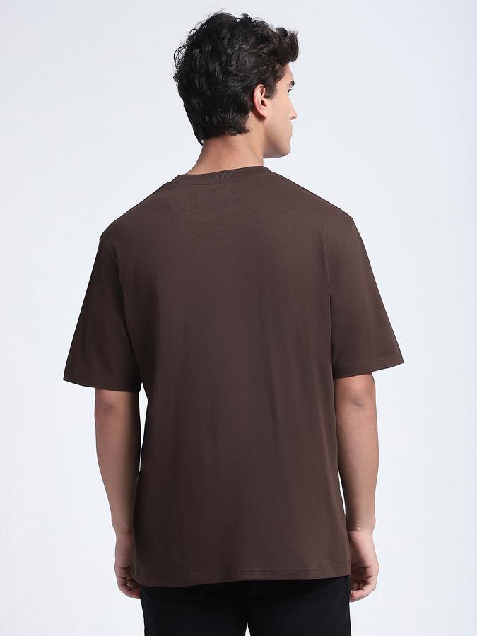 Men Cotton Relaxed Fit Crew Neck Solid T-shirt