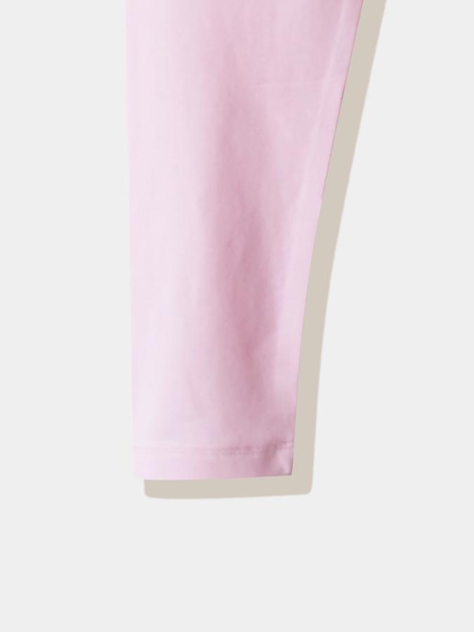 Girls Cotton Blend Skinny Fit Elastic Waist Solid Leggings