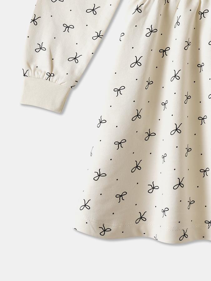 R&B Girls' Beige Printed Dress