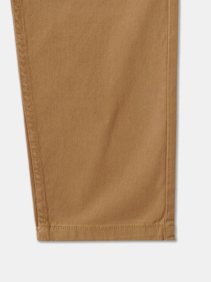 Boys Twill Regular Fit Drawstring Waist Clean Hem Trousers